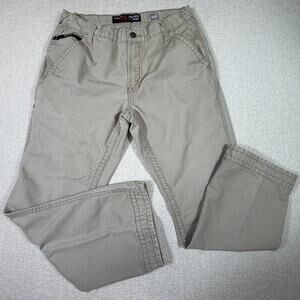 Ariat FR Men 34x30 Khaki M4 Low Rise Boot Cut Carpenter Denim Jeans FireRated FR